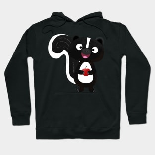 Cute happy skunk cartoon illustration Hoodie